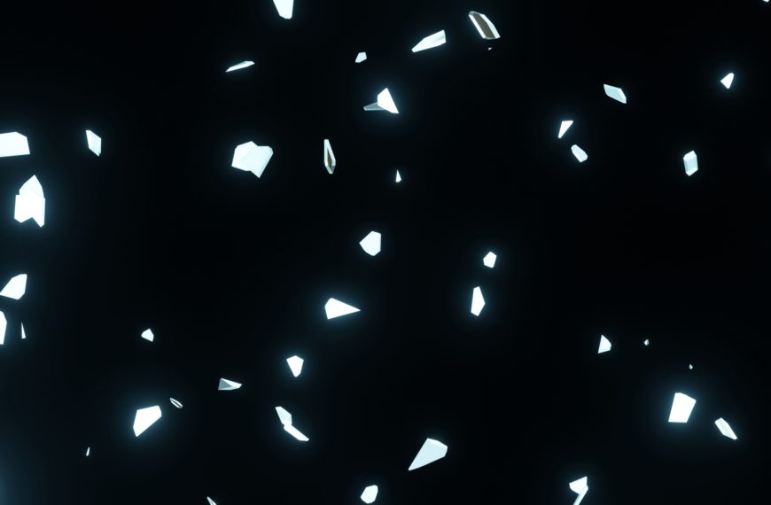㊷パーティクル素材　ガラスの破片　透明のパーティクルが浮上　宇宙　SF　深海/Particle material Glass shards Transparent particles emerge