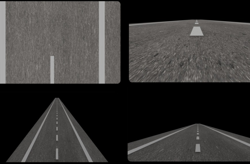 No.273 道路 道を進む 4視点//Roads, moving along the road, 4 perspectives